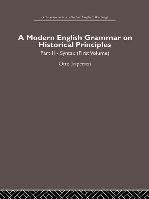 cover image of A Modern English Grammar on Historical Principles